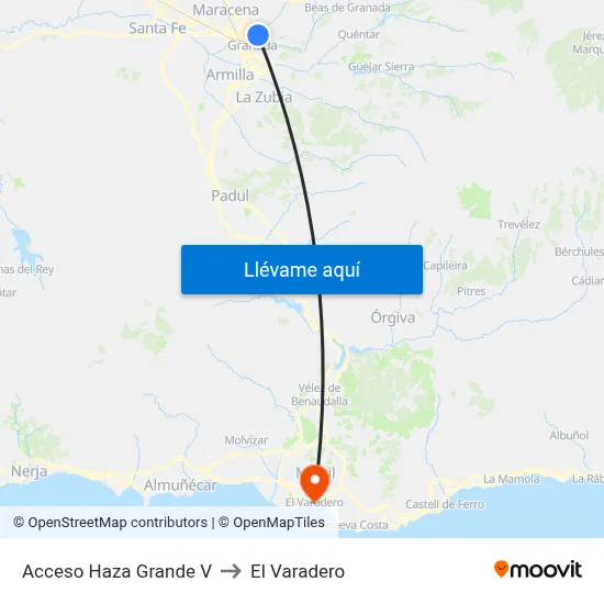 Acceso Haza Grande V to El Varadero map
