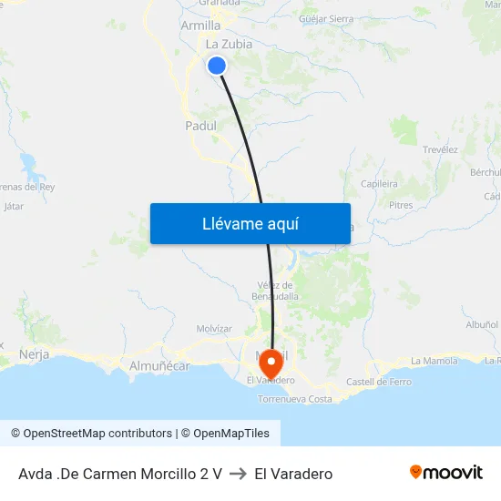 Avda .De Carmen Morcillo 2 V to El Varadero map