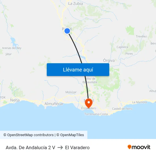 Avda. De Andalucía 2 V to El Varadero map