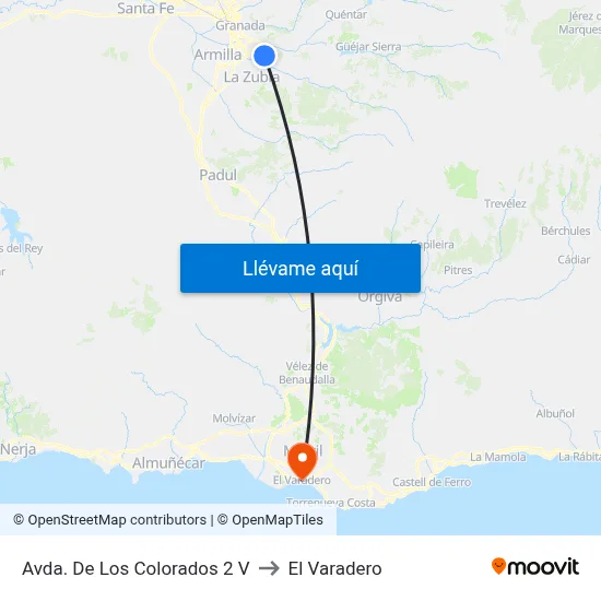 Avda. De Los Colorados 2 V to El Varadero map