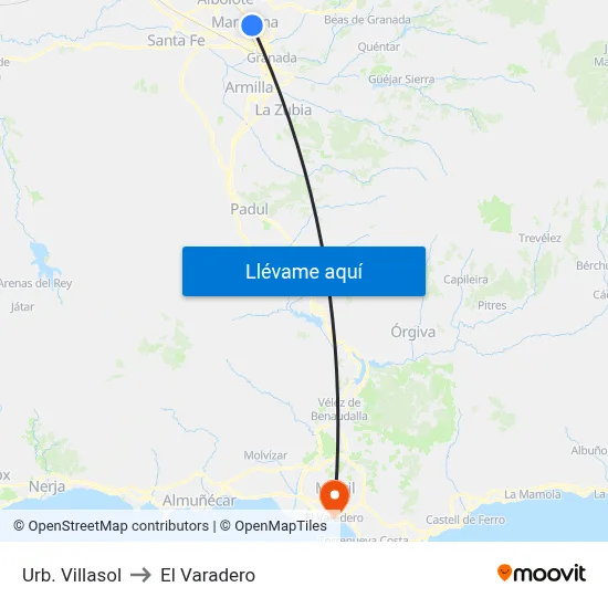 Urb. Villasol to El Varadero map