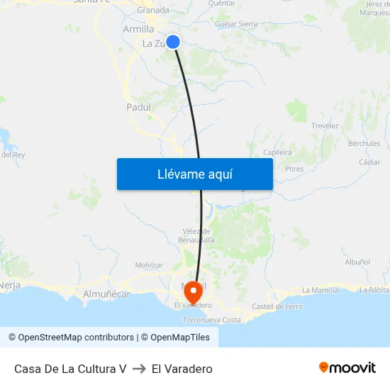 Casa De La Cultura V to El Varadero map
