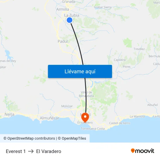 Everest 1 to El Varadero map