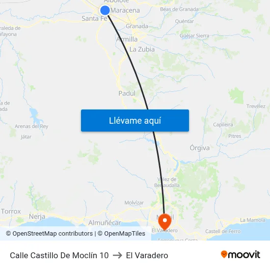 Calle Castillo De Moclín 10 to El Varadero map