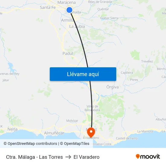Ctra. Málaga - Las Torres to El Varadero map