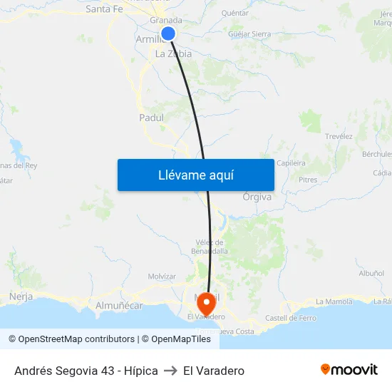 Andrés Segovia 43 - Hípica to El Varadero map