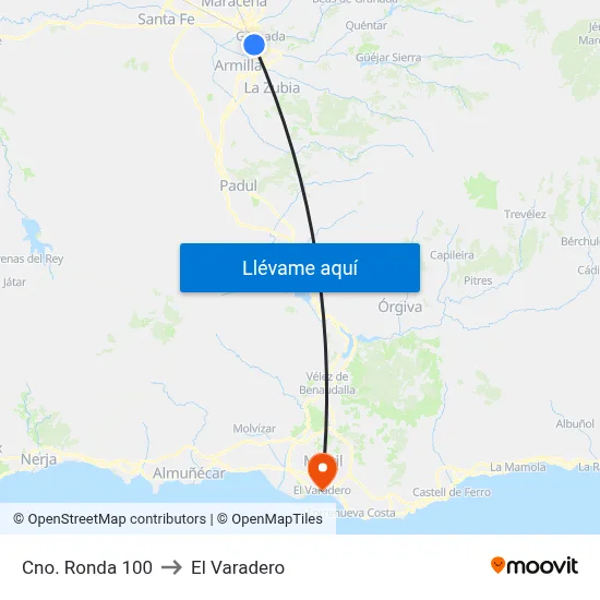 Cno. Ronda 100 to El Varadero map