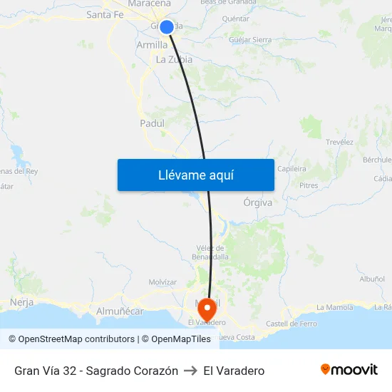 Gran Vía 32 - Sagrado Corazón to El Varadero map