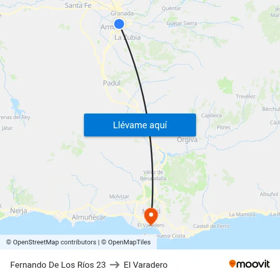 Fernando De Los Ríos 23 to El Varadero map