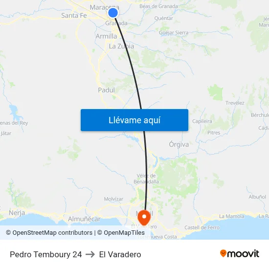 Pedro Temboury 24 to El Varadero map
