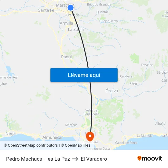 Pedro Machuca - Ies La Paz to El Varadero map