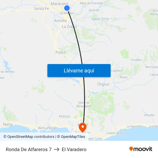 Ronda De Alfareros 7 to El Varadero map