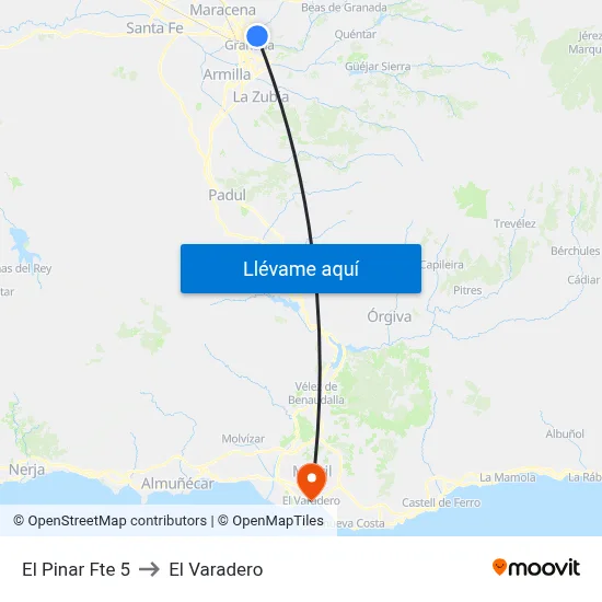 El Pinar Fte 5 to El Varadero map