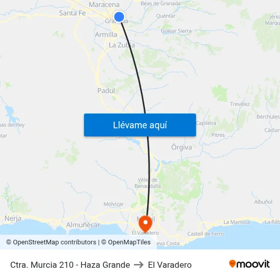 Ctra. Murcia 210 - Haza Grande to El Varadero map