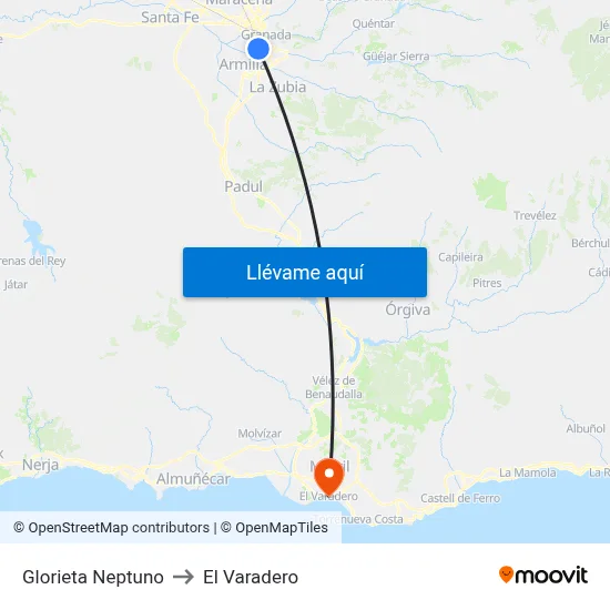Glorieta Neptuno to El Varadero map