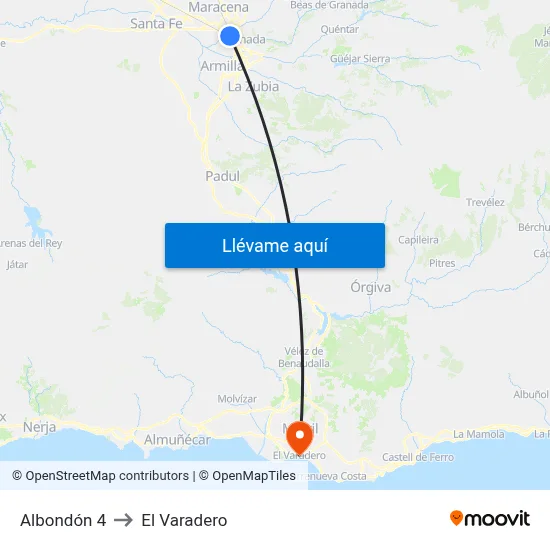 Albondón 4 to El Varadero map
