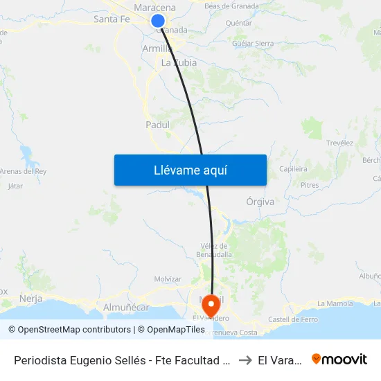 Periodista Eugenio Sellés - Fte Facultad Bellas Artes to El Varadero map