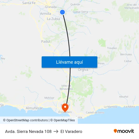 Avda. Sierra Nevada 108 to El Varadero map