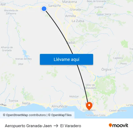 Aeropuerto Granada-Jaen to El Varadero map