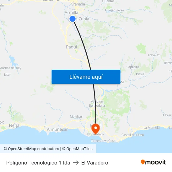 Polígono Tecnológico 1 Ida to El Varadero map
