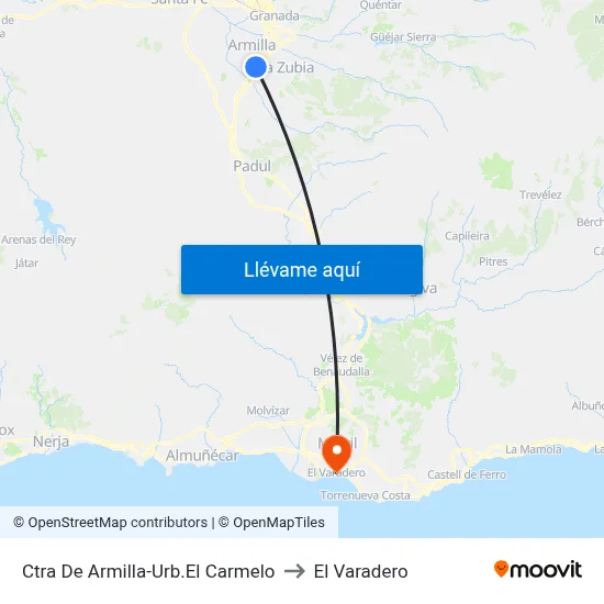 Ctra De Armilla-Urb.El Carmelo to El Varadero map