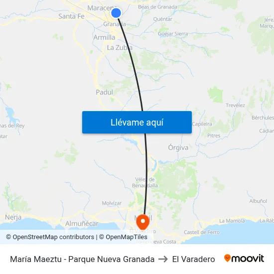 María Maeztu - Parque Nueva Granada to El Varadero map
