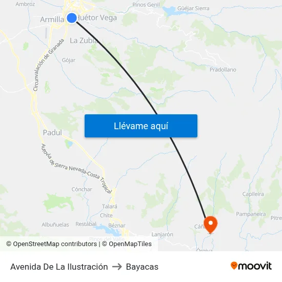 Avenida De La Ilustración to Bayacas map