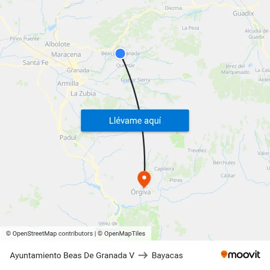Ayuntamiento Beas De Granada V to Bayacas map