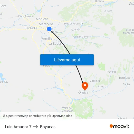 Luis Amador 7 to Bayacas map