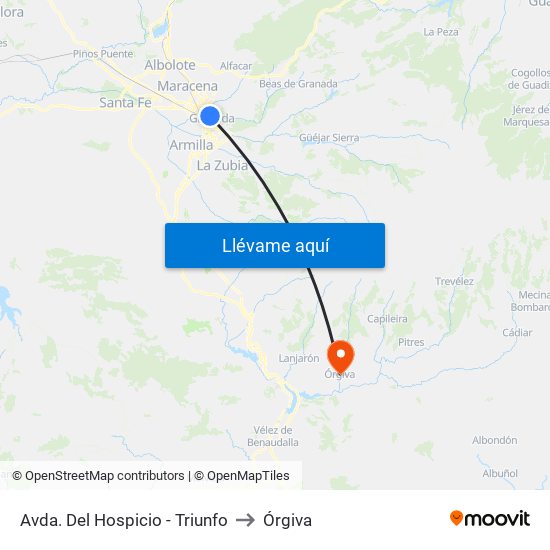 Avda. Del Hospicio - Triunfo to Órgiva map