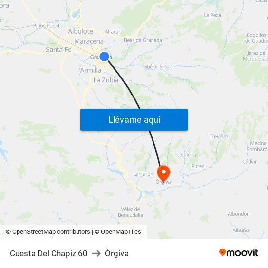 Cuesta Del Chapiz 60 to Órgiva map
