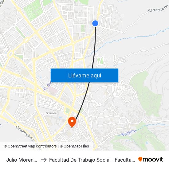 Julio Moreno Dávila 19 to Facultad De Trabajo Social - Facultad De Ciencias Del Trabajo map