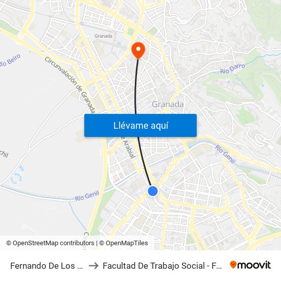 Fernando De Los Ríos - Av. Barcelona to Facultad De Trabajo Social - Facultad De Ciencias Del Trabajo map