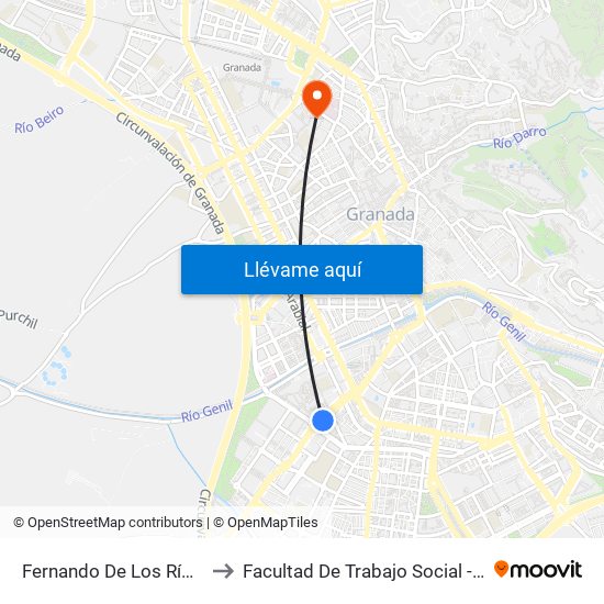 Fernando De Los Ríos - Parque Cruz De Lagos to Facultad De Trabajo Social - Facultad De Ciencias Del Trabajo map