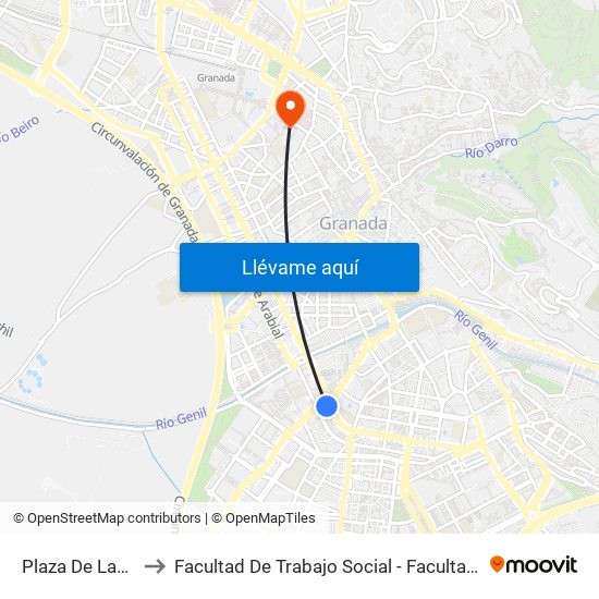 Plaza De Las Américas to Facultad De Trabajo Social - Facultad De Ciencias Del Trabajo map