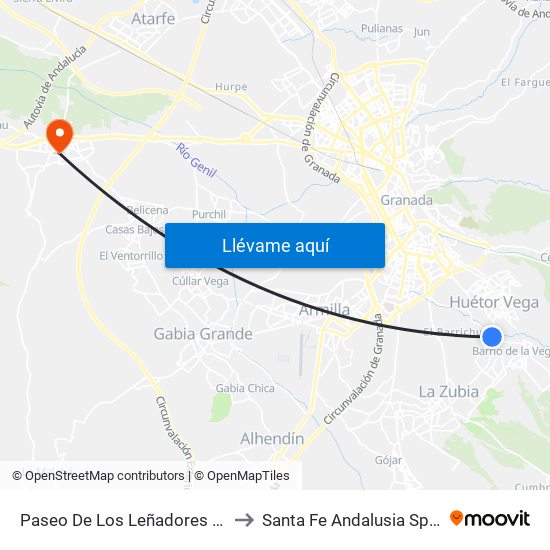 Paseo De Los Leñadores 1 V to Santa Fe Andalusia Spain map