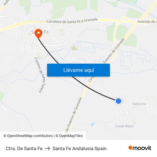 Ctra. De Santa Fe to Santa Fe Andalusia Spain map