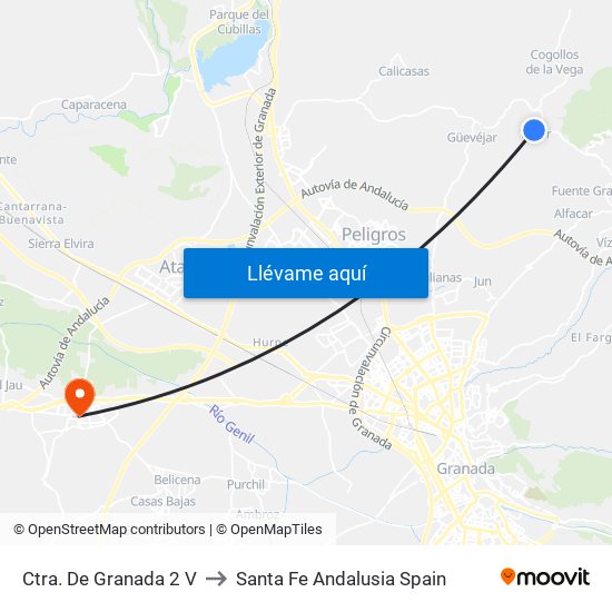 Ctra. De Granada 2 V to Santa Fe Andalusia Spain map