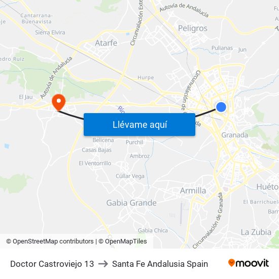 Doctor Castroviejo 13 to Santa Fe Andalusia Spain map