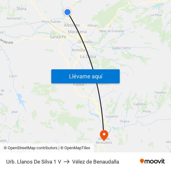 Urb. Llanos De Silva 1 V to Vélez de Benaudalla map