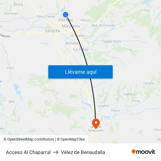 Acceso Al Chaparral to Vélez de Benaudalla map