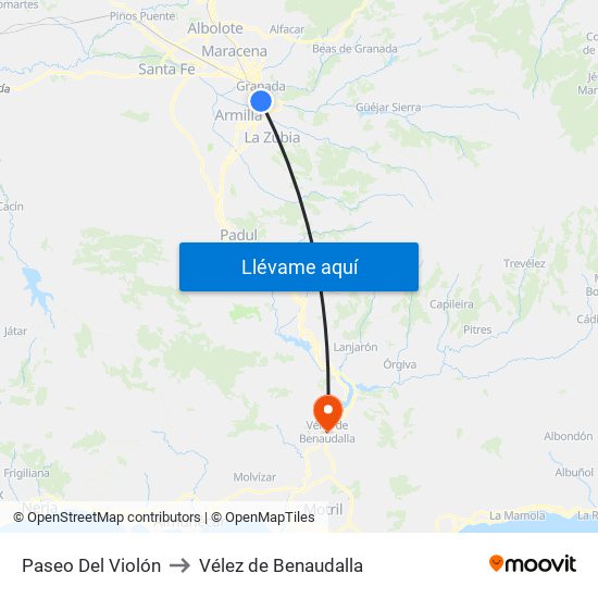 Paseo Del Violón to Vélez de Benaudalla map