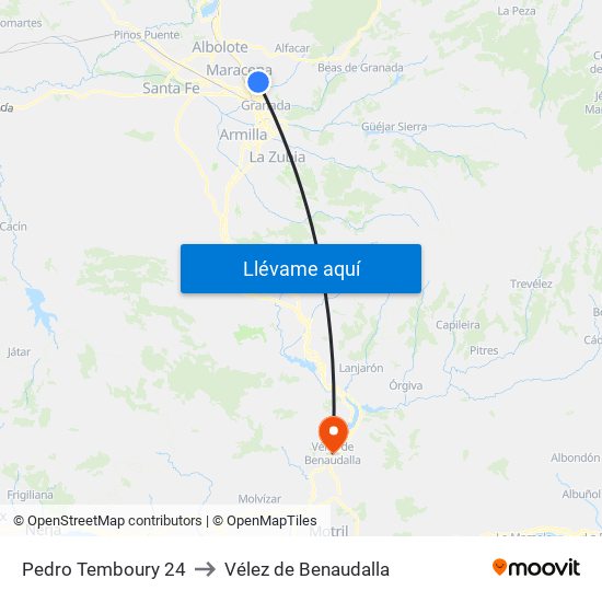 Pedro Temboury 24 to Vélez de Benaudalla map