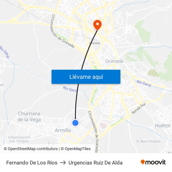 Fernando De Los Ríos to Urgencias Ruiz De Alda map