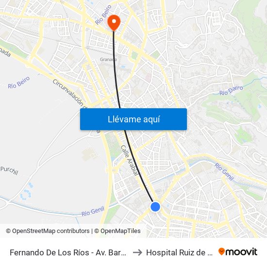 Fernando De Los Ríos - Av. Barcelona to Hospital Ruiz de Alda map