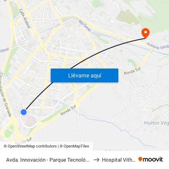 Avda. Innovación - Parque Tecnológico to Hospital Vithas map
