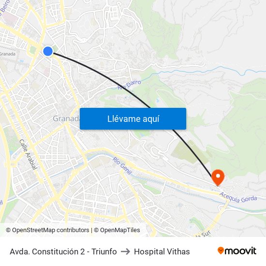 Avda. Constitución 2 - Triunfo to Hospital Vithas map
