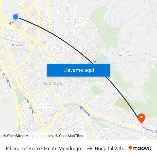 Ribera Del Beiro - Frente Mondragones to Hospital Vithas map