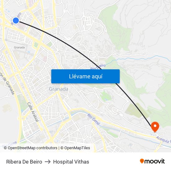 Ribera De Beiro to Hospital Vithas map