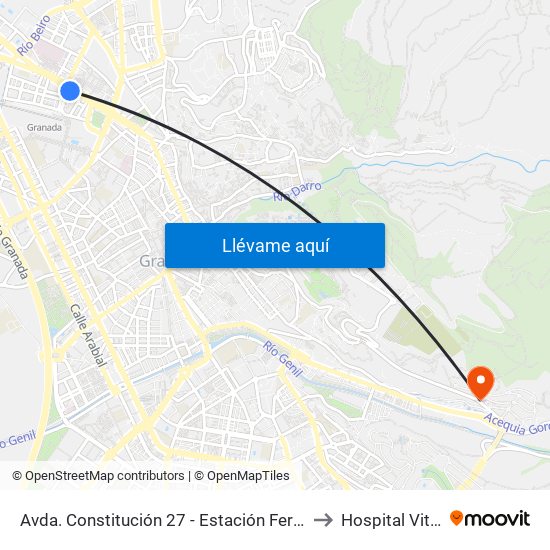 Avda. Constitución 27 - Estación Ferrocarril to Hospital Vithas map